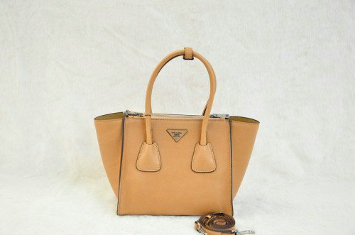 2014 Prada Calf Leather Tote Bag BN2625 apricot - Click Image to Close